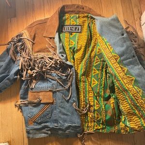 AMAZING vintage jean jacket with fringe
